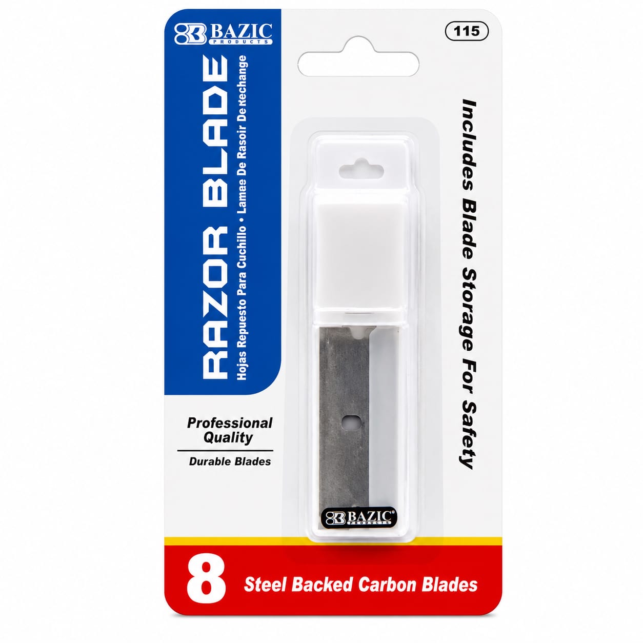 BAZIC Razor Replacement Blades - 8 Pack BAZIC Razor Replacement Blades 8 Pack with Safety Storage